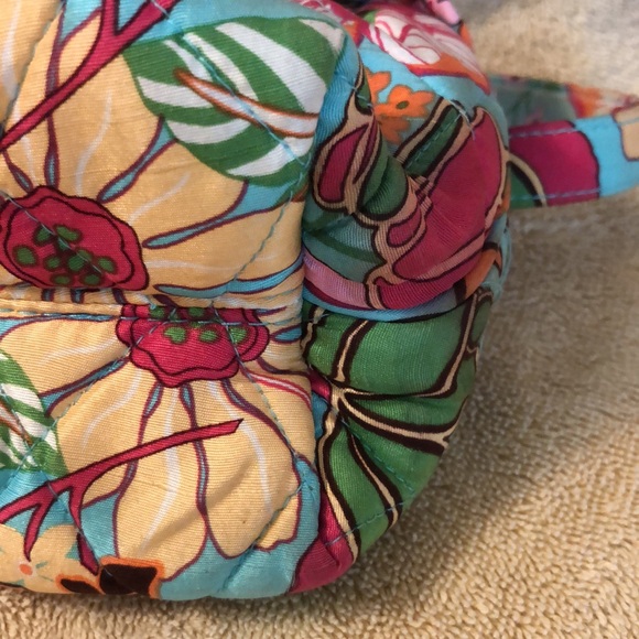 Vera Bradley Floral Shoulder Bag With Ruffle Multi Color 24x7.5x5”- 9”drop - Picture 5 of 11